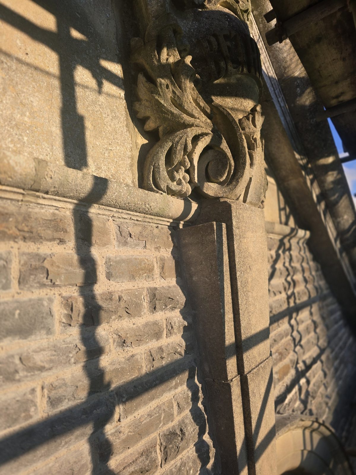 Carved detail in situ